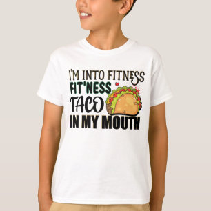 Ik ben in Fitness Taco in mijn mond taco's T-shirt