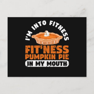 Ik ben in fitnesskleding van m'n pompoentaart briefkaart
