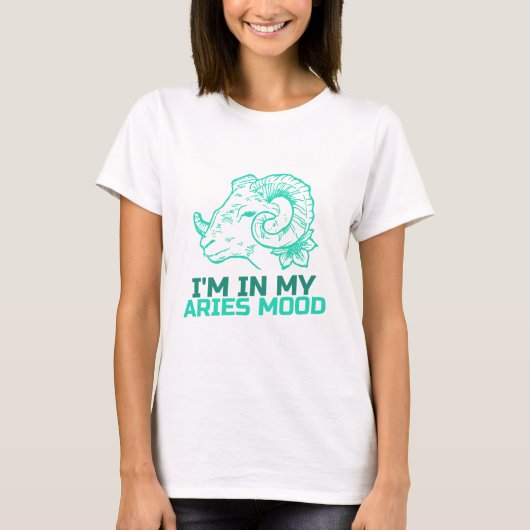 Ik ben in mijn Aries Mood Funny Astrologie T-shirt (Voorkant)