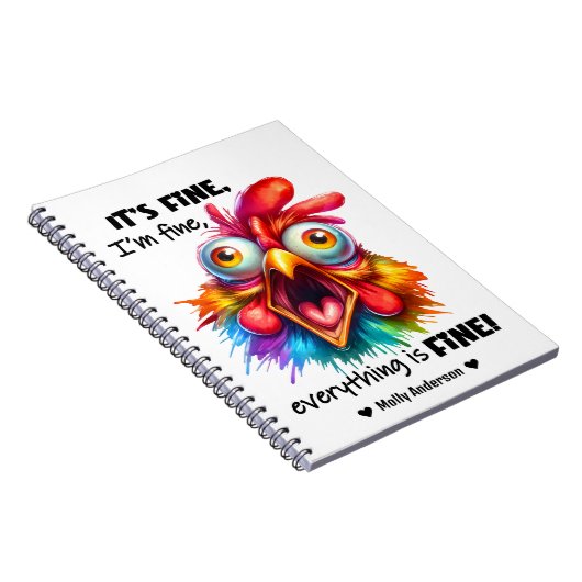 Ik ben in orde, alles is Funny Chicken Notitieboek (Rechterzijde)