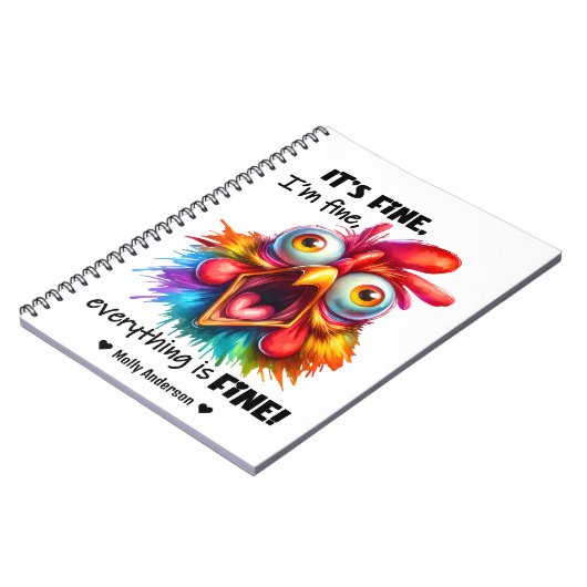 Ik ben in orde, alles is Funny Chicken Notitieboek (Linkerzijde)
