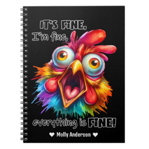 Ik ben in orde, alles is Funny Chicken Notitieboek