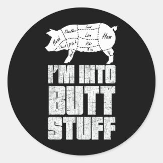 Ik ben in varkensvlees kont spullen - grappige bbq ronde sticker