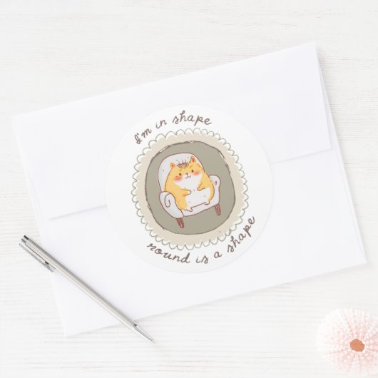 Ik ben in vorm ronde sticker (Envelop)