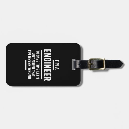 Ik ben ingenieur - Engineering Funny Bagagelabel (Voorkant horizontaal)