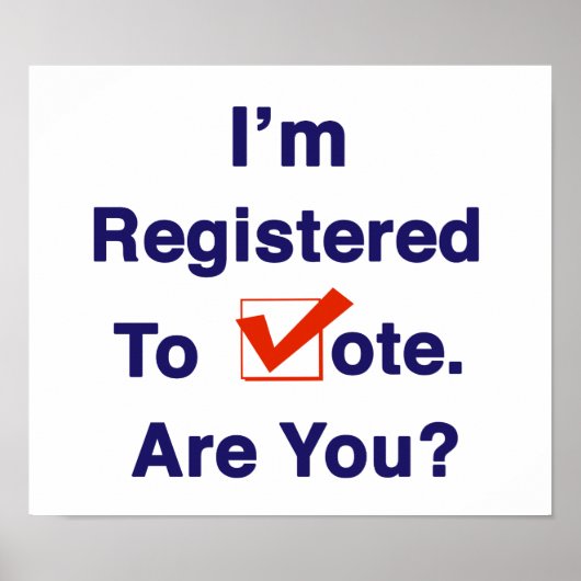 Ik ben ingeschreven bij de stemming in 2024 poster (Voorkant)