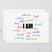 Ik ben inspiratie, positief, religieus, Christelij Feestdagenkaart (Voorkant / Achterkant)