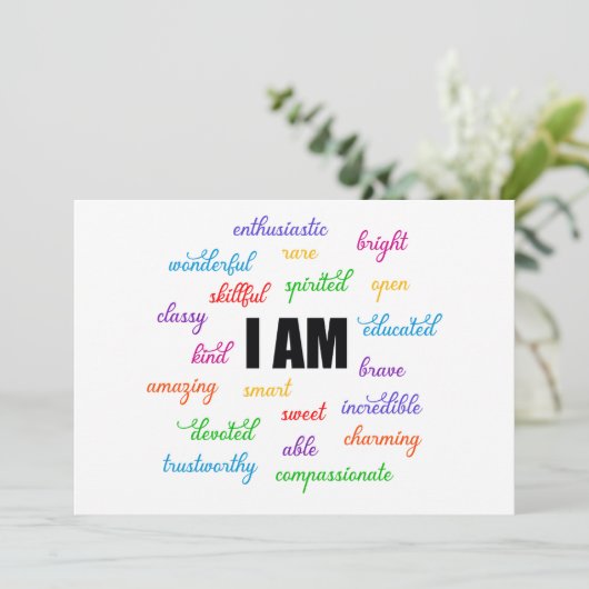 Ik ben inspiratie, positief, religieus, Christelij Feestdagenkaart (Staand voorkant)