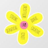 "Ik ben" Inspirerend Daisy Raamsticker (Vel)