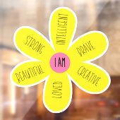 "Ik ben" Inspirerend Daisy Raamsticker (Vel 2)
