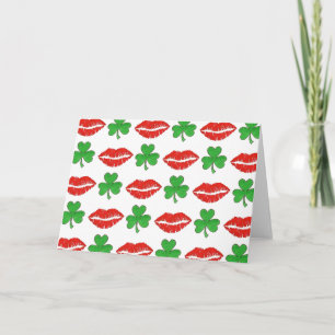 Ik ben Irish Lips Shamrock St. Patrick's Day Kaart