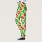 Ik ben Irish Lips Shamrock St. Patrick's Day Leggings (Links)