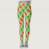Ik ben Irish Lips Shamrock St. Patrick's Day Leggings (Voorkant)