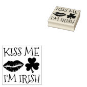 Ik ben Irish Lips Shamrock St. Patrick's Day Rubberstempel (Gestempeld)