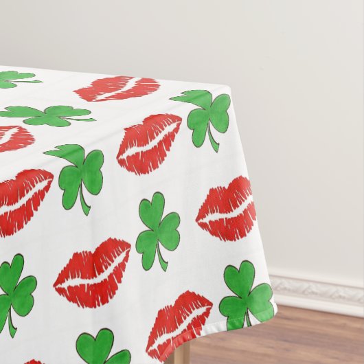 Ik ben Irish Lips Shamrock St. Patrick's Day Tafelkleed (Voorbeeld)