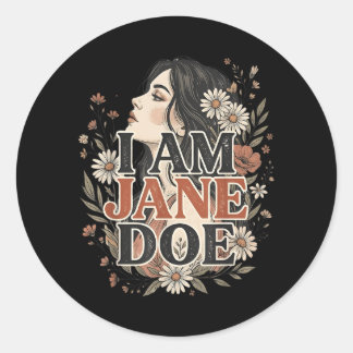 Ik Ben Jane Doe Ik Sta Achter Vrouwen Bloemig Femi Ronde Sticker