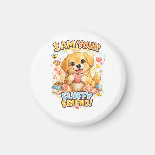 Ik Ben Je Fluffy Vriend – Cute Puppy Cartoon Ontwe Magneet