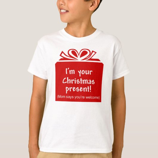 Ik ben je kerstcadeautje baby shirt (Voorkant)