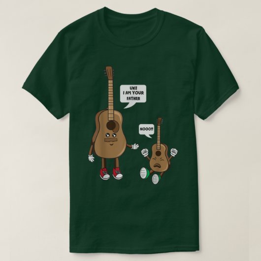 Ik ben je vader Funny Guitar Ukulele Player M T-shirt (Design voorkant)