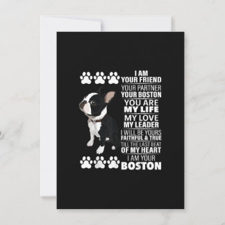 Ik ben je vriend, je partner, je Boston Terrier Bedankkaart