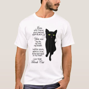 Ik ben je vriend jouw partner jouw zwarte kat t-shirt