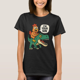 Ik ben je zoon, grappige kiprijdende dinosaurus T- T-shirt