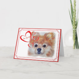 IK BEN JULLIE VALENTIJN CUTE GOLDEN POMERANIAN FEESTDAGEN KAART