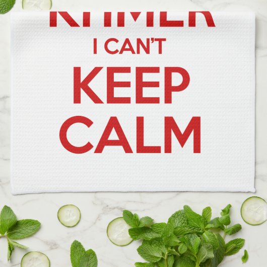 Ik ben Khmer dat ik geen kalm kan houden Theedoek (Gevouwen)