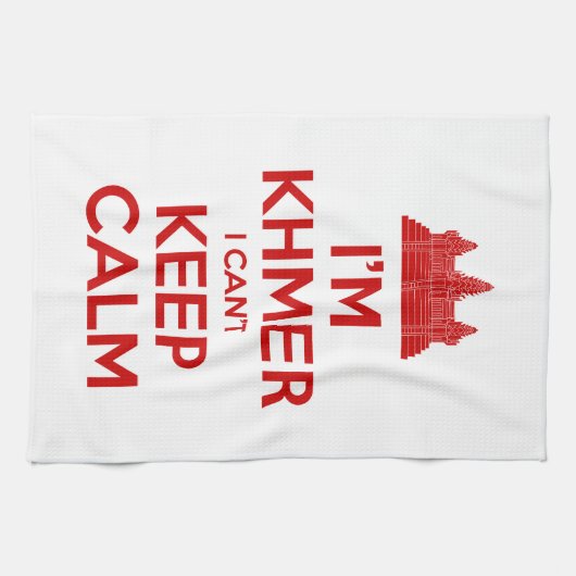 Ik ben Khmer dat ik geen kalm kan houden Theedoek (Horizontaal)