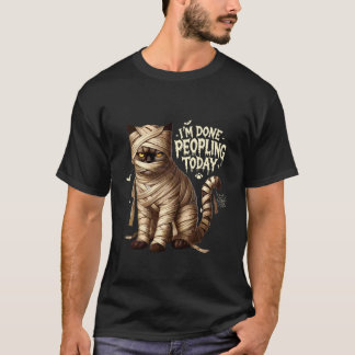 Ik ben klaar met mensen vandaag Funny Halloween Mu T-shirt