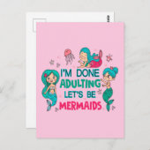 Ik ben klaar met zeemeerminnen briefkaart (Voorkant / Achterkant)