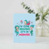 Ik ben klaar met zeemeerminnen briefkaart (Staand voorkant)
