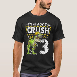 Ik ben klaar om 3 Dinosaur Construction Birthda te T-shirt