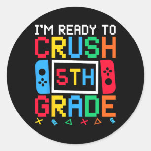 Ik ben klaar om 5e klas CK naar school te verplett Ronde Sticker