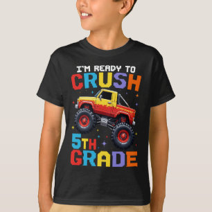 Ik ben klaar om de 5e klas monstertruck te verplet t-shirt