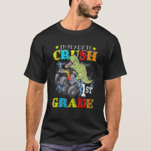 Ik ben klaar om de eerste klas-Monster Truck Dinos T-shirt