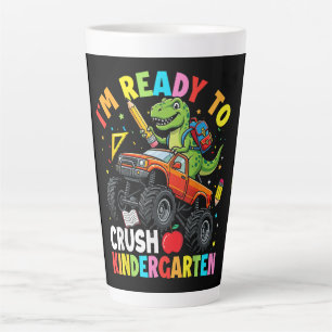 Ik ben klaar om de eerste kleuterklasdag te kraken latte mok