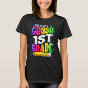 Ik ben klaar om de juf van groep 3 helemaal plat t t-shirt