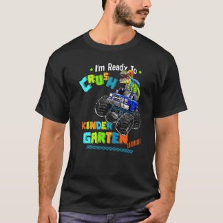 Ik ben klaar om de Kindergarten Monster Truck Dino T-shirt