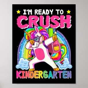 Ik ben klaar om de kleuter eenhoorn eerste dag te poster