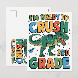 Ik ben klaar om de kleuterschool dinosaurus school feestdagenkaart