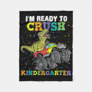 Ik ben klaar om de kleuterschool monstertruck Dino Fleece Deken
