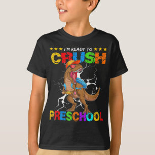 Ik ben klaar om de voorschoolse dinosaurus terug t t-shirt