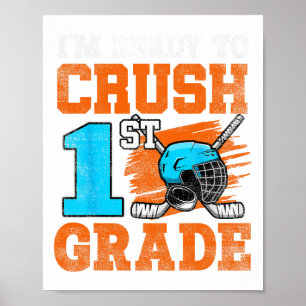 Ik ben klaar om kinderen in de 1e klas hockey te v poster