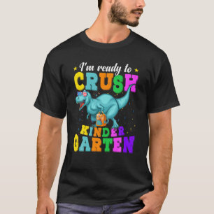Ik ben klaar om kleuterschool dinosaurus USA vlag  T-shirt