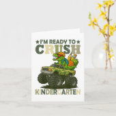 Ik ben klaar om kleuterschool T Rex dinosaurus Ber Kaart (Gele Bloem)