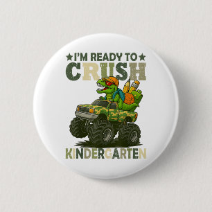 Ik ben klaar om kleuterschool T Rex dinosaurus Ber Ronde Button 5,7 Cm