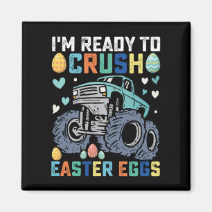 Ik ben klaar om paaseieren te pletten monstertruck magneet