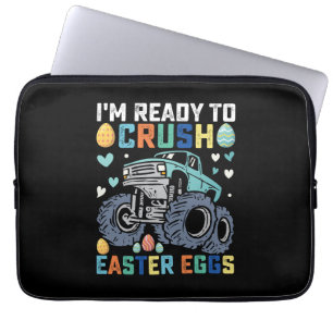Ik ben klaar om Pasen Eieren Monstertruck te verpl Laptop Sleeve