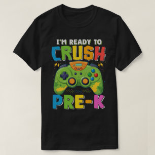 Ik ben klaar om Pre-K Gamer te verpletteren Back T T-shirt